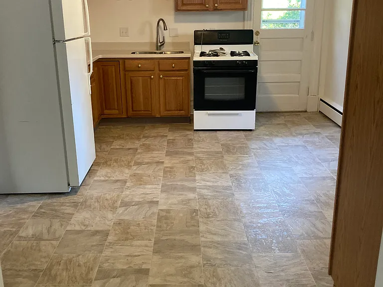 remodeled kitchen with new flooring