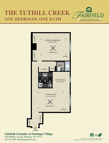 Floor plan One Bedroom Lower Tuthill Creek