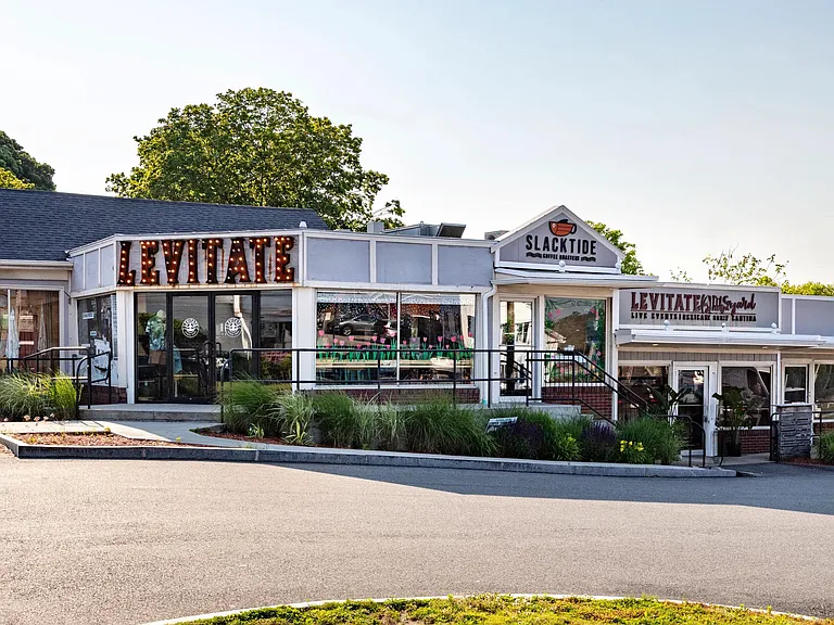 Shop surf-inspired styles and catch live music at Levitate, just around the corner.