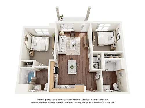 Floor plan 2AA (Wheelchair Accessible)