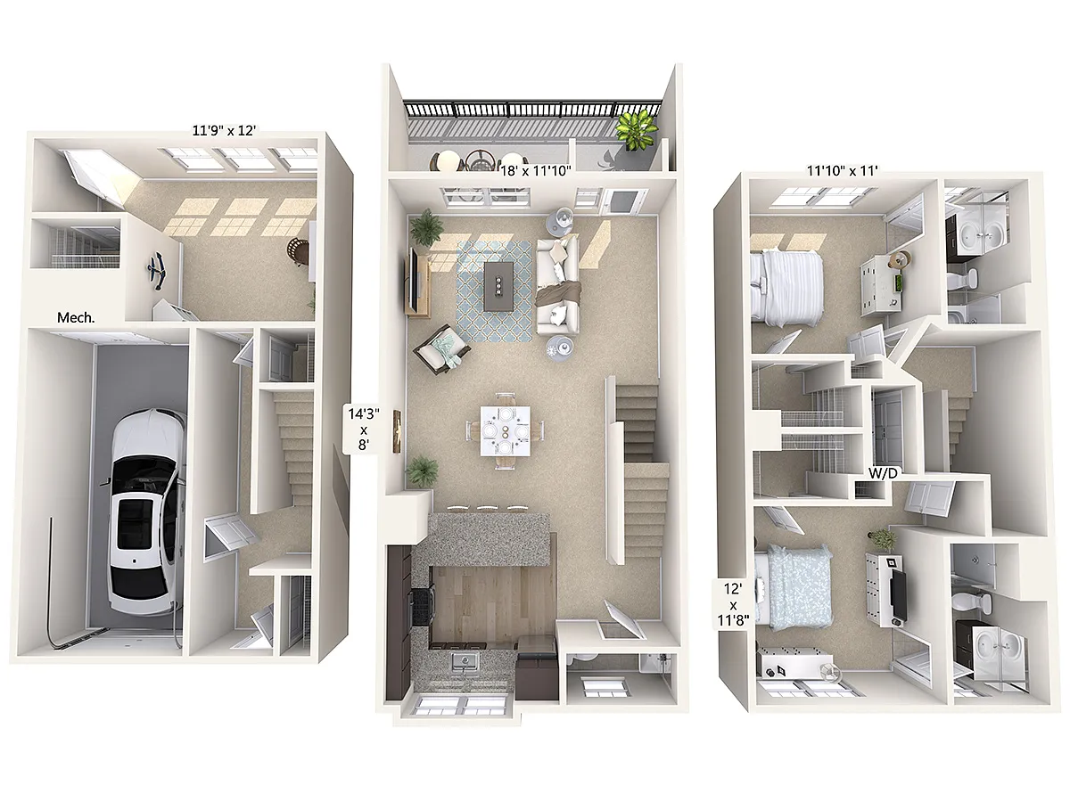 Floor plan B2T-1641sq-Stainless-den with windows