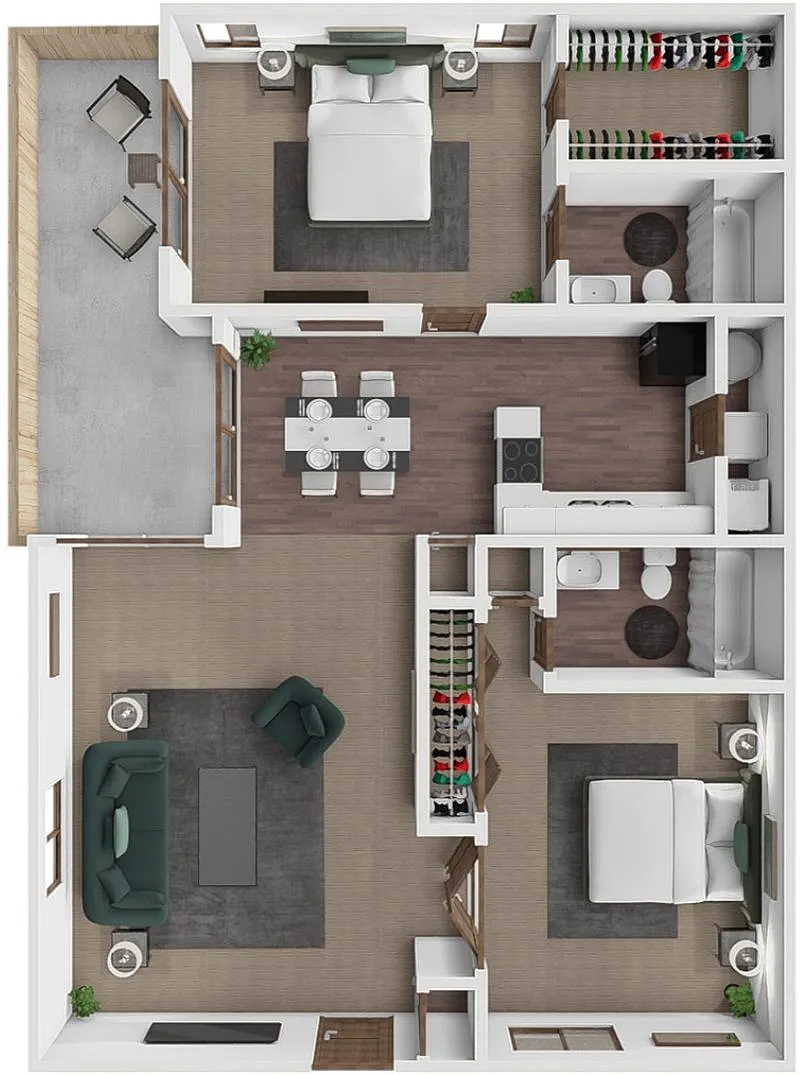Floor plan Pyrenean 2 bedroom