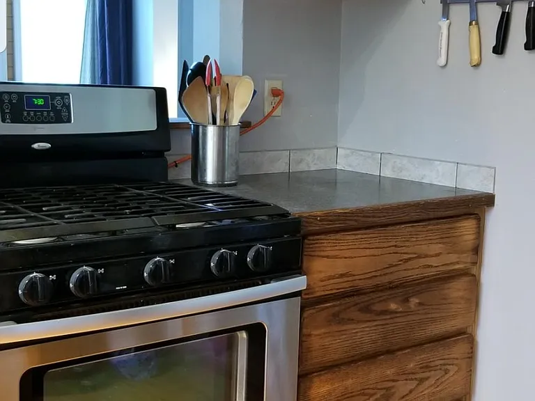 Gas stove area.