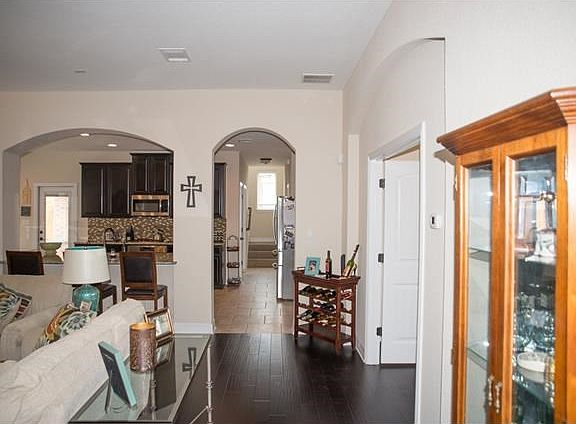 View of family room. French doors on the right open to the