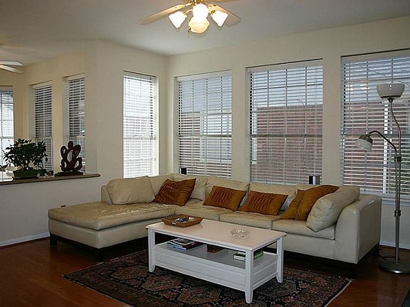Cozy family room with lots of windows.