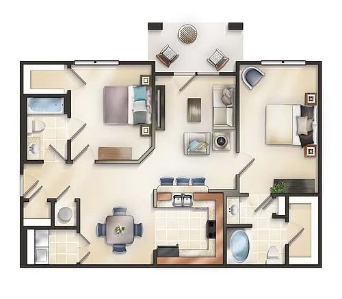 Floor plan The Oxford w/Balcony