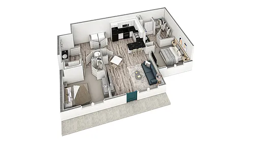 Floor plan 2-2 BR Premier Retreat Overlook