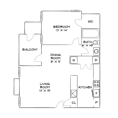 Floor plan Design 1B Premier