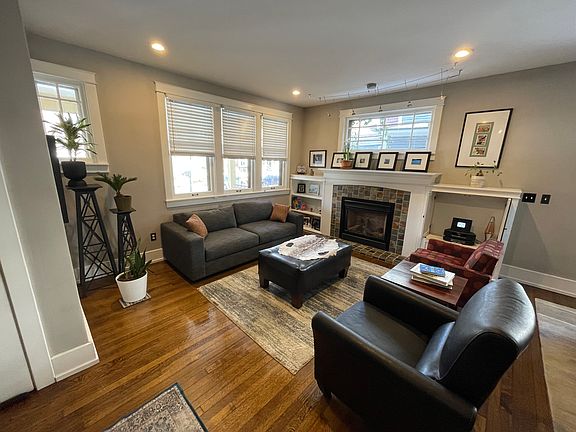 living room with gas fireplace