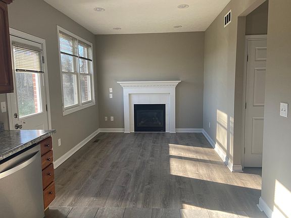 Dining area with gas fireplace