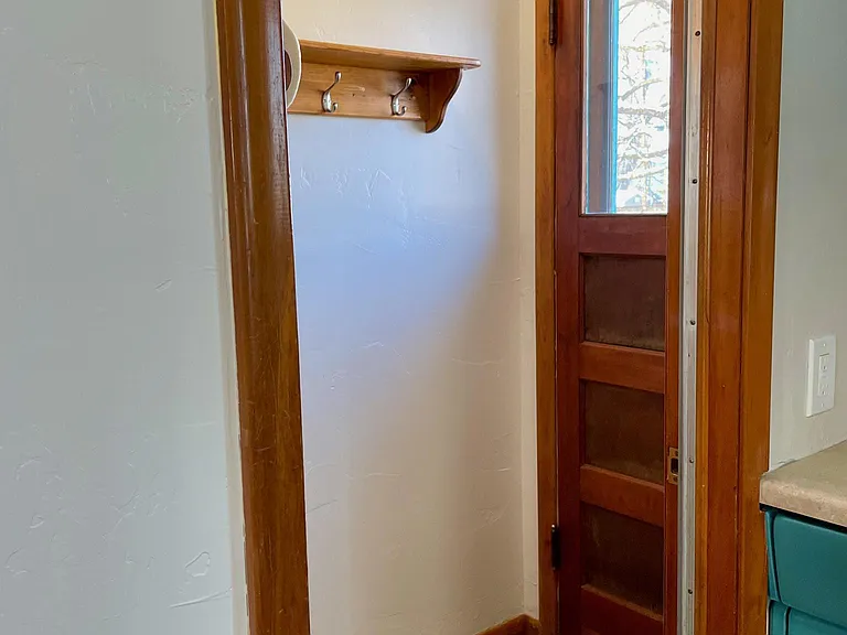 Kitchen towards back door and mud room