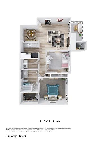 Floor plan 2 Bedroom, 1 Bathroom