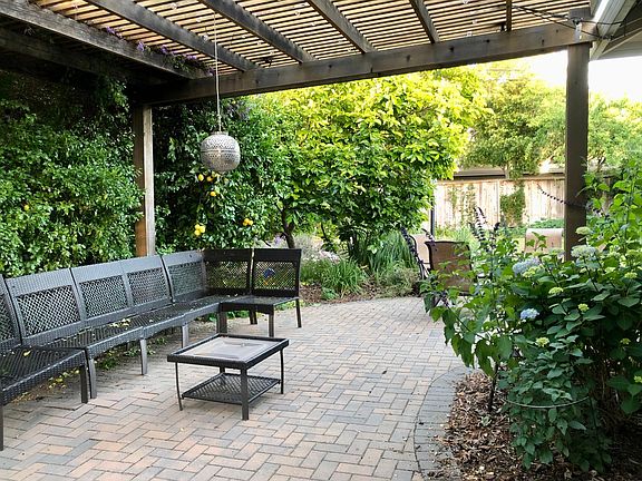 Trellis over spacious patio
