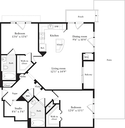 Floor plan 2 Bedrooms I