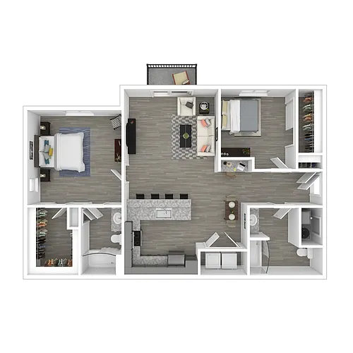 Floor plan 2 Bedroom 2 Bath