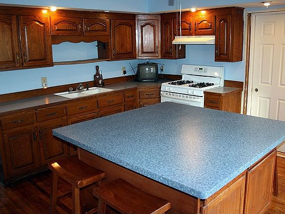Kitchen view highlighting the large island
