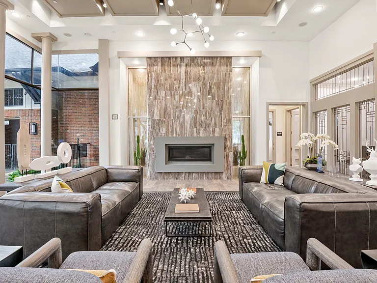 Comfortable seating in leasing office at Mission Gate in Plano TX