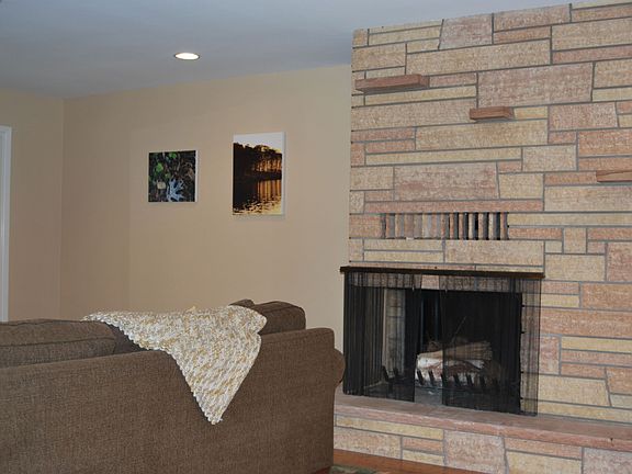 Limestone Fireplace