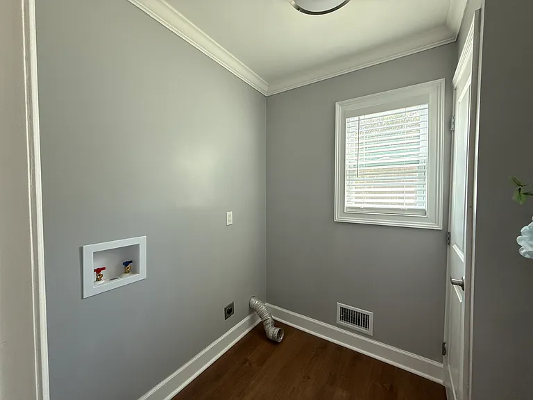 Laundry room washer /dryer connections.