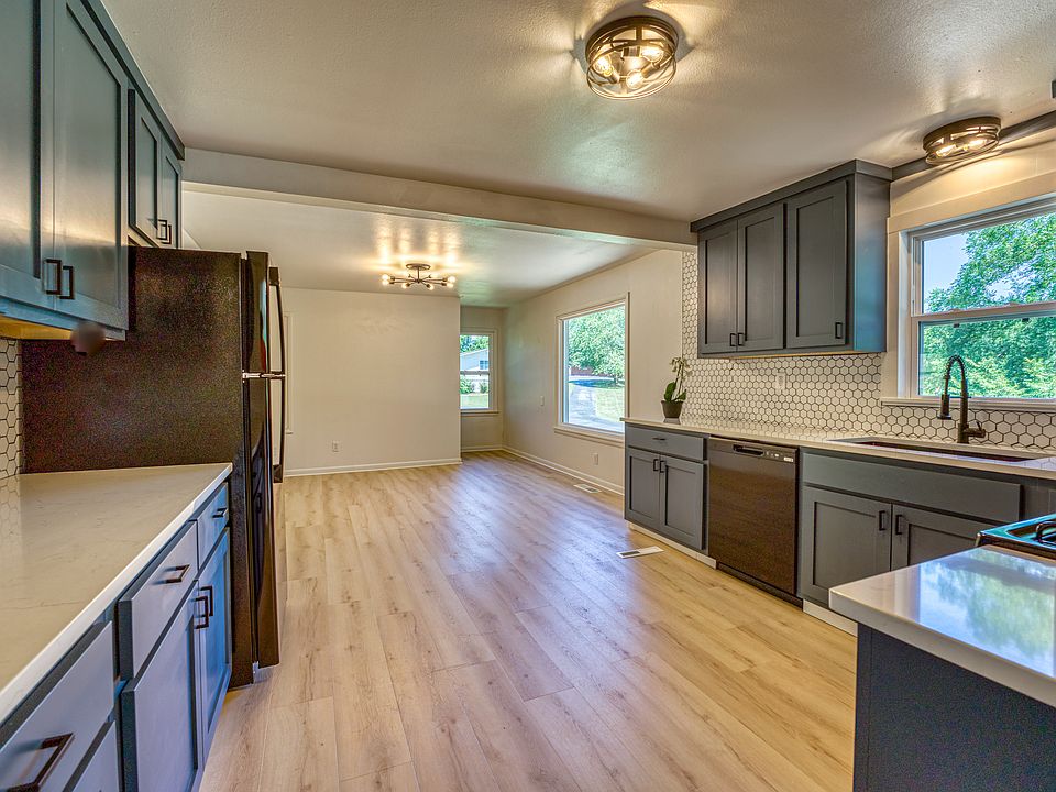 Kitchen looking into dining room