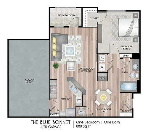 Floor plan The Blue Bonnet with Garage - Premium Upgrade