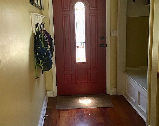 Front door with built-ins