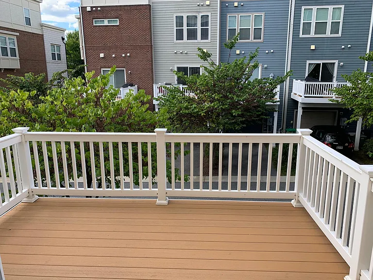 Back deck located next to the kitchen area
