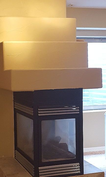 Downstairs 3 sided Fireplace