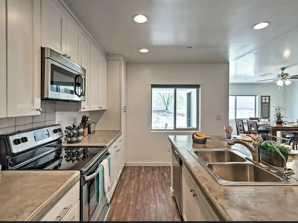 Beautifu kitchen with concrete counters