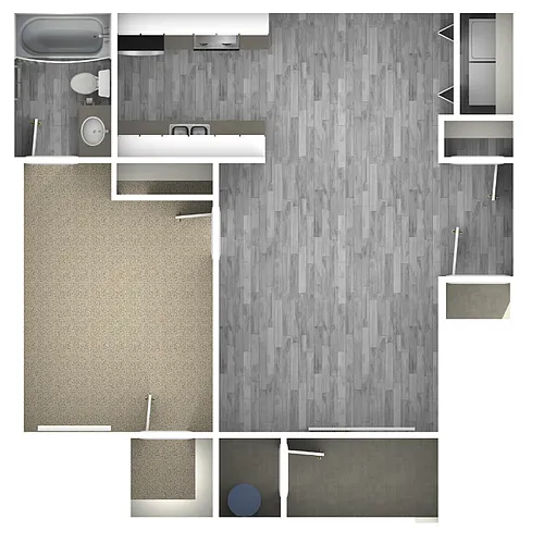 Floor plan 1-Bedroom Floor Plan