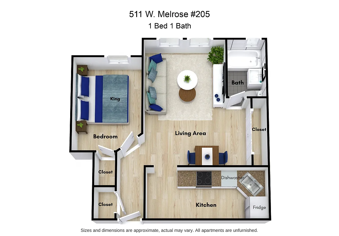 Floor plan 1 Bedroom