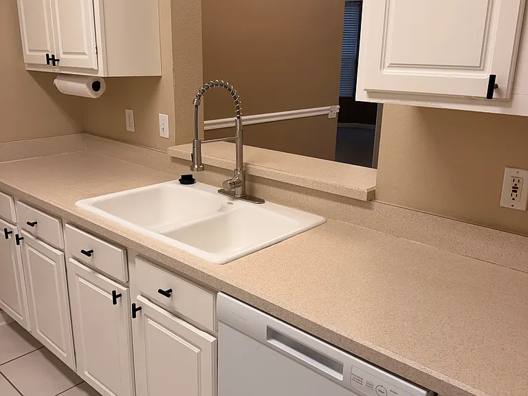 Dishwasher, garbage disposal, and updated kitchen faucet with detachable sprayer for your convenience