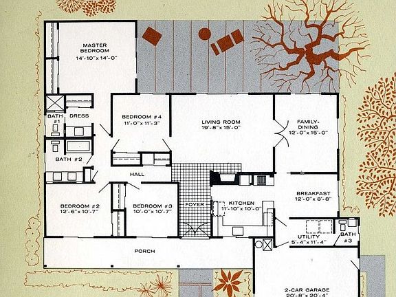 Floor Plan Image from Original Brown and Kauffmann Brochure