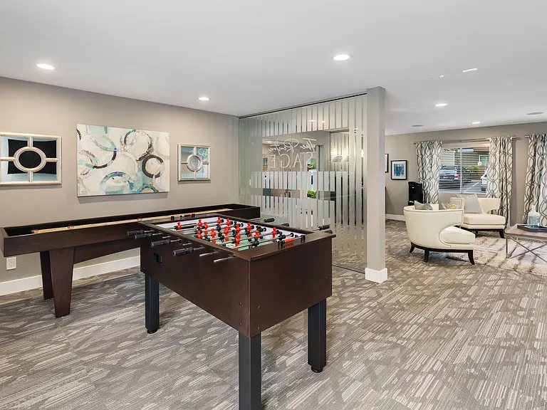 Recreation Room with Foosball and Shuffleboard