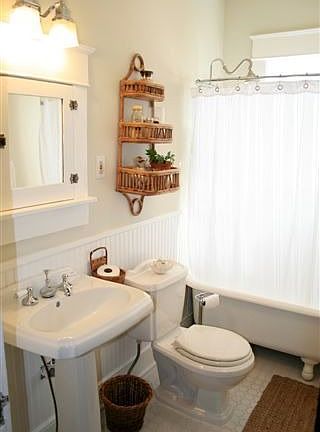 Original clawfoot tub in guest bathroom