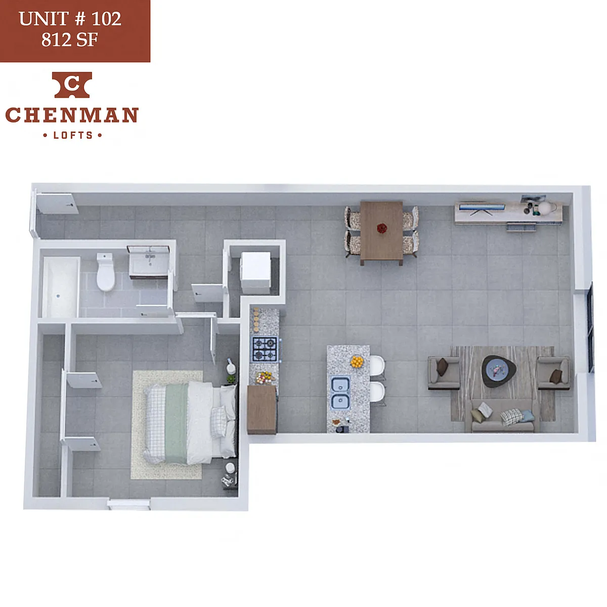Floor plan Chenman Lofts 102