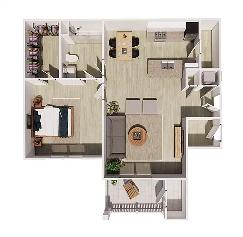 Floor plan 1 bedroom 1 bathroom