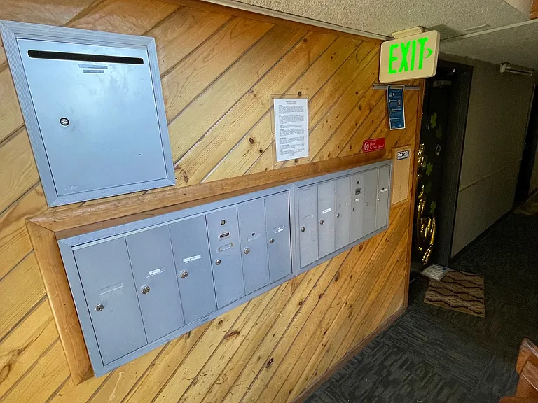 Mailbox area on 1st floor.