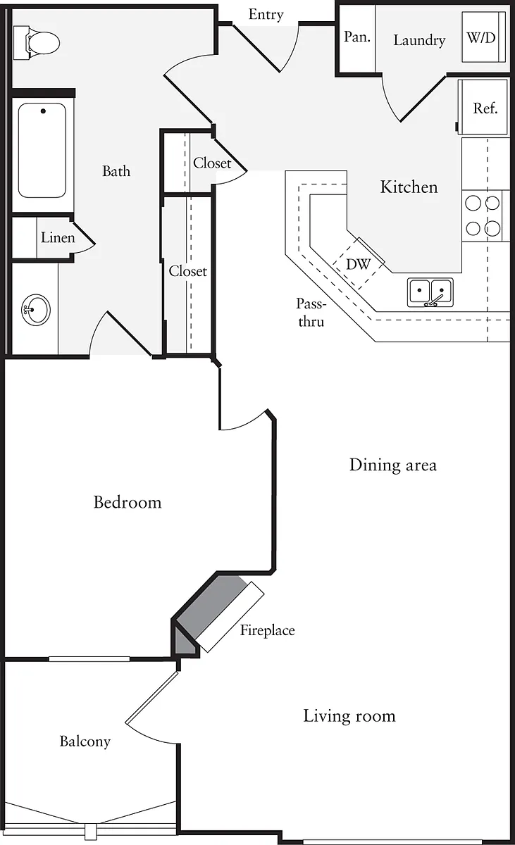 Floor plan 1 Bedroom C