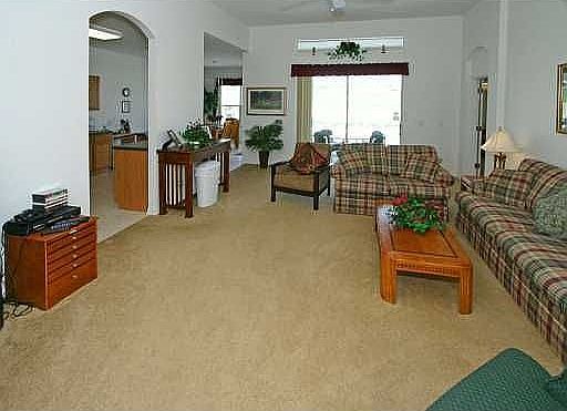 Family room with golf course view