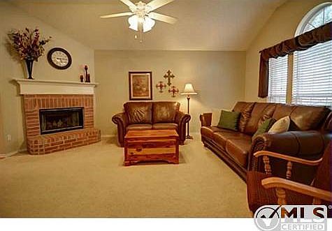 Brick fireplace in the Living Room