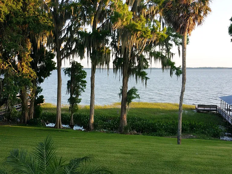 Looking out on the lake from the pool deck