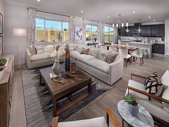 Residence 3 great room modeled at a nearby Meritage community.