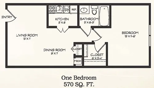 Floor plan 1 Bedroom