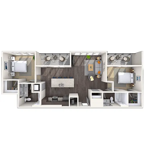 Floor plan Traditional 2x2 1082 SF