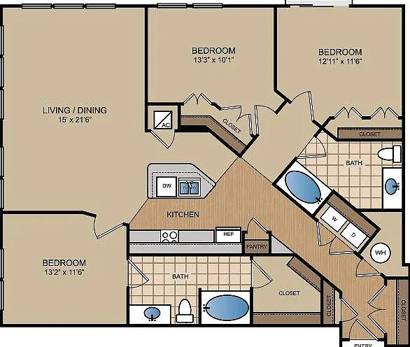 3 Bedroom, 2 Bathroom 3 Bedroom, 2 Bathroom