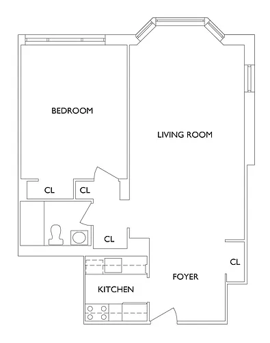 Floor plan JAMES MARQUIS - 1 Bedroom One Bathroom