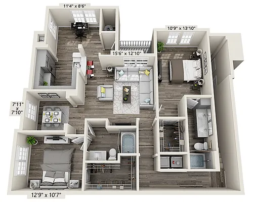 Floor plan Plan J2 (B2CD)