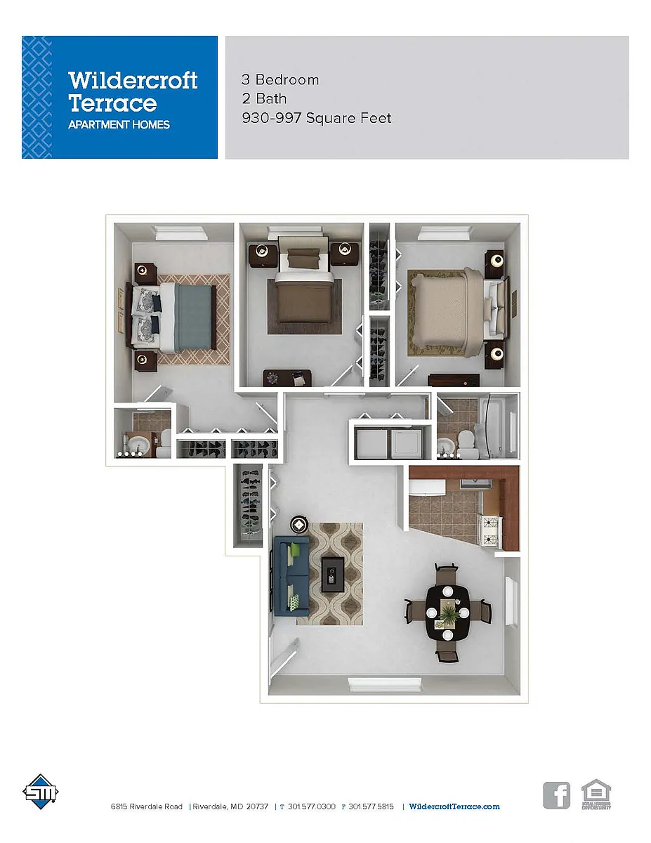 Floor plan 3Bedroom 1.5BA