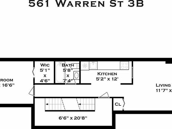 2nd image of 561 Warren St APT 3B